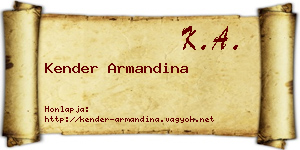 Kender Armandina névjegykártya